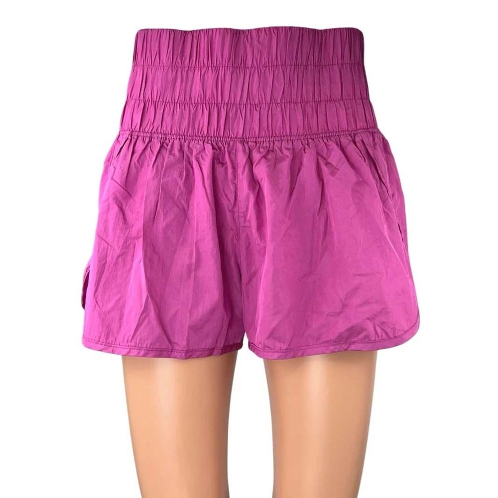 Free People Hot Pink Running Shorts Women Medium Athletic Dolphin Hem
